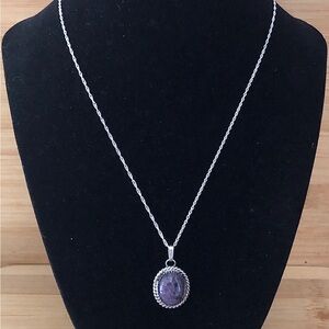 $54 Signed Native American Estate Pendant W/Chain  Sterling  Marked MAL STERLING